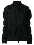 J.w.anderson - Ruched Jacket - Women - Silk/acetate - 8, Black, Silk/acetate