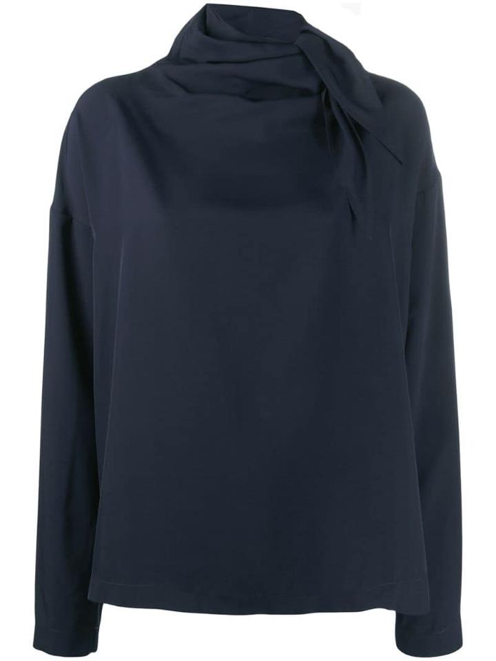 Cédric Charlier Knot Detail Blouse - Blue