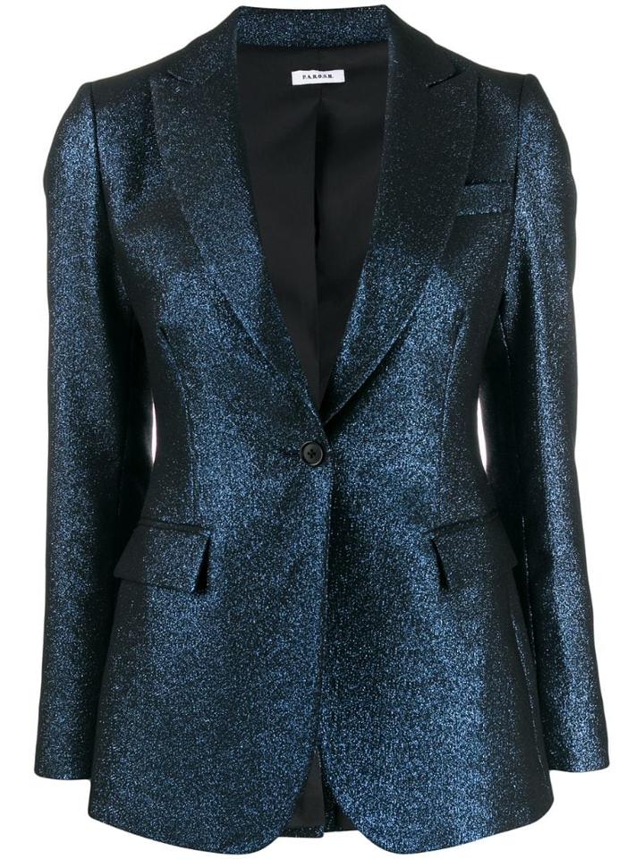 P.a.r.o.s.h. Metallic Single Breasted Jacket - Blue