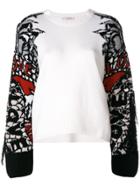 Dorothee Schumacher Intarsia Knit Sleeved Sweater - White
