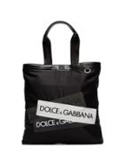 Dolce & Gabbana Volcano Logo-stripe Tote Bag - Black