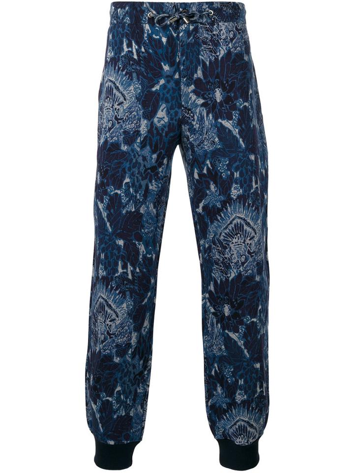 Etro - Floral Print Track Pants - Men - Cotton/polyamide - S, Blue, Cotton/polyamide