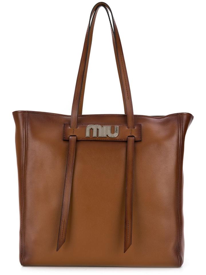 Miu Miu Oversized Tote - Brown