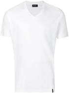 Diesel - V-neck T-shirt - Men - Cotton/artificial Leather - M, White, Cotton/artificial Leather