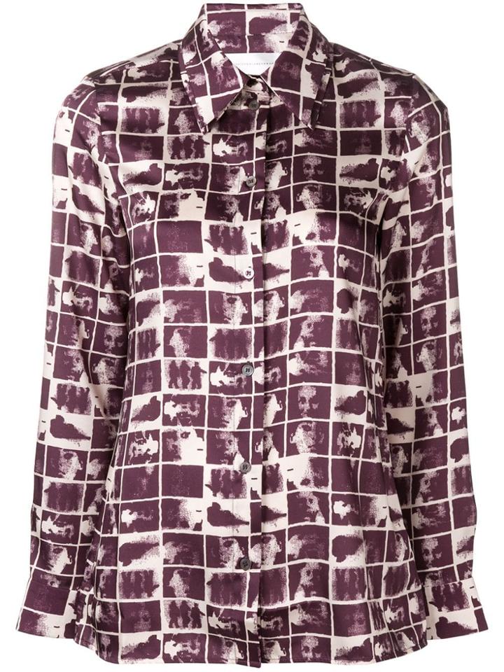 Victoria Victoria Beckham Geometric Print Long-sleeve Shirt - Nude &
