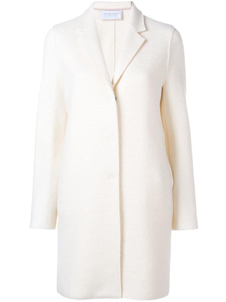 Harris Wharf London Midi Single Breasted Coat - White