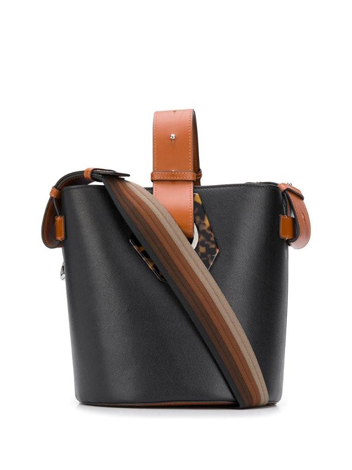 Ganni Two-tone Bucket Bag - Black
