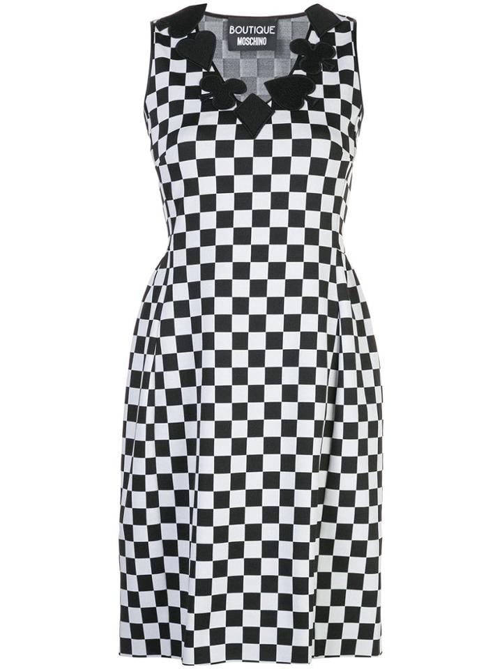 Boutique Moschino Checkboard Shift Dress - White