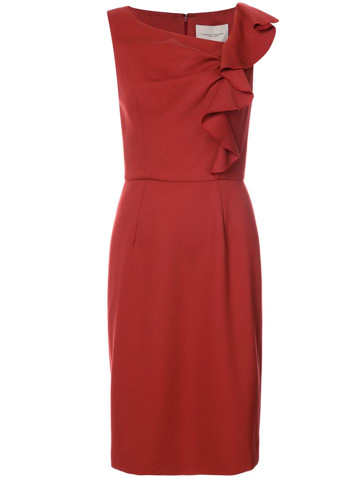 Carolina Herrera - Sleeveless Sheath Dress - Women - Spandex/elastane/virgin Wool - 14, Red, Spandex/elastane/virgin Wool