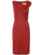 Carolina Herrera - Sleeveless Sheath Dress - Women - Spandex/elastane/virgin Wool - 14, Red, Spandex/elastane/virgin Wool