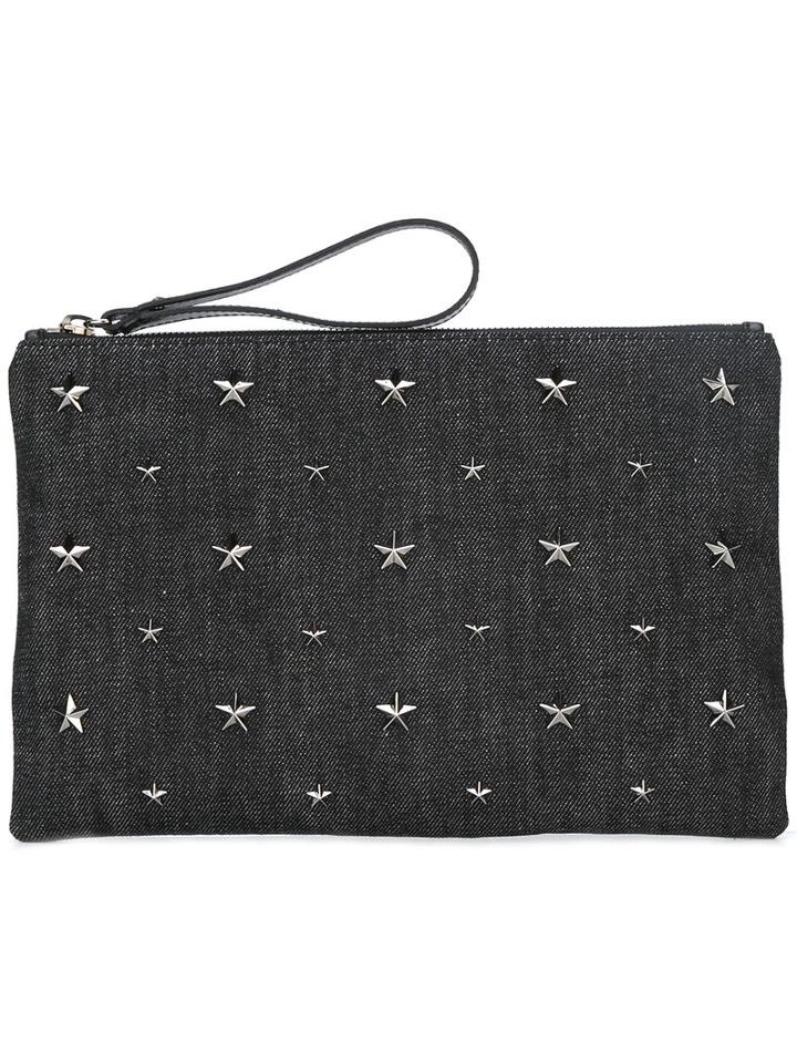 Red Valentino Star Studded Clutch, Women's, Grey, Cotton