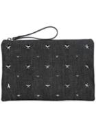 Red Valentino Star Studded Clutch, Women's, Grey, Cotton