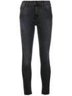 Frame Denim Cropped Skinny Jeans - Black