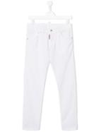 Dsquared2 Kids Slim Fit Jeans, Boy's, Size: 14 Yrs, White