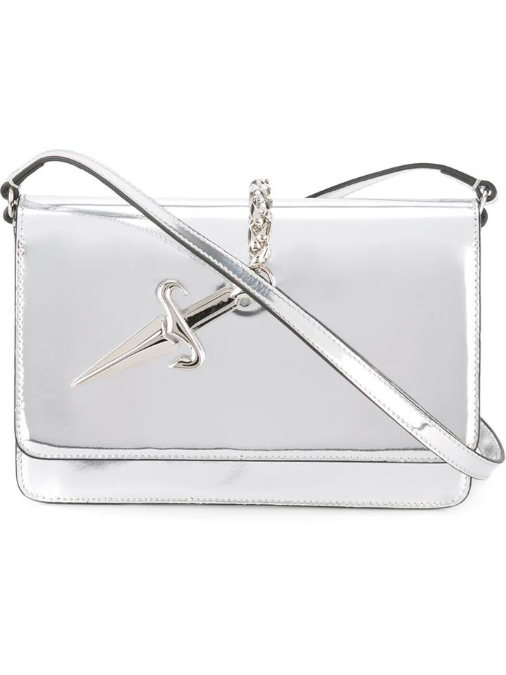 Cesare Paciotti Dagger Crossbody Bag, Women's, Grey, Leather