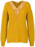 Nk Knitted Top With Lace Detail - Yellow