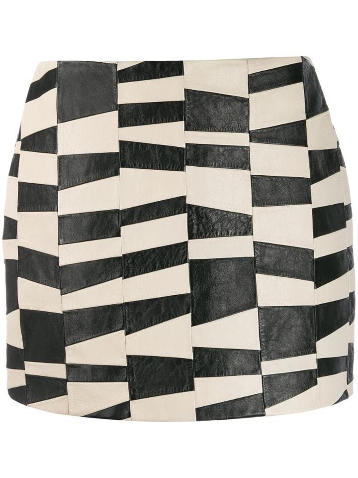 Saint Laurent Mosaic Mini Skirt - Neutrals