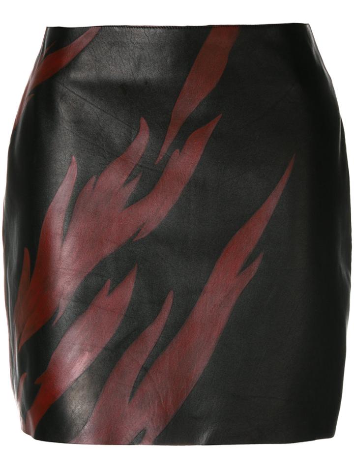 Saint Laurent Flame Print Mini Skirt - Brown