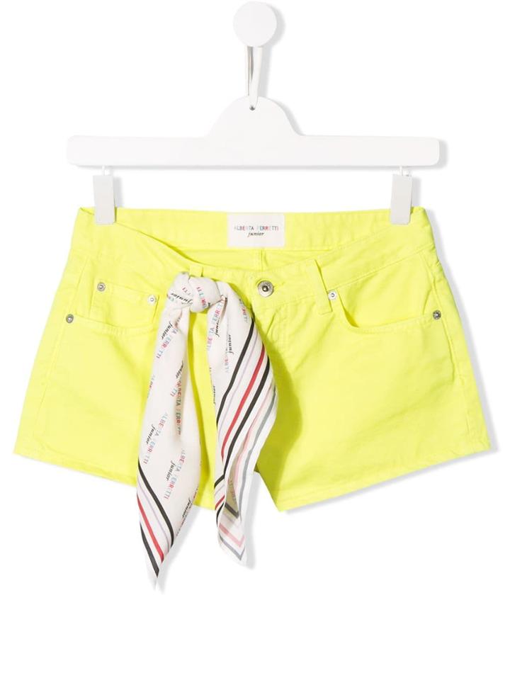Alberta Ferretti Kids Bandana Detailed Shorts - Yellow