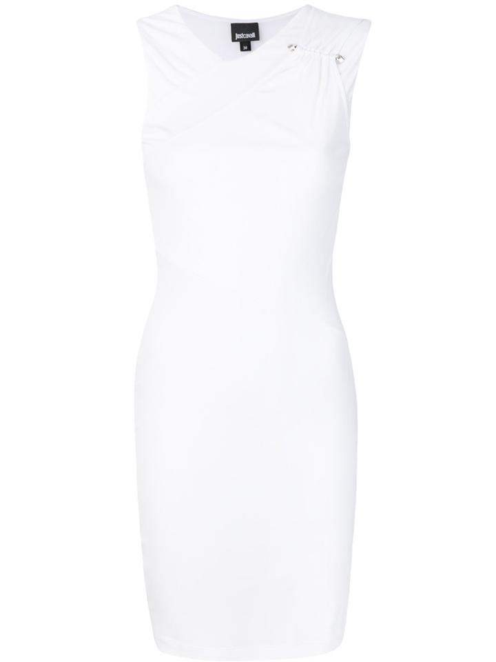 Just Cavalli Ruched Shoulder Dress - White