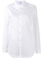 Marie Marot Frill-trimmed Diana Shirt, Size: Medium, White, Cotton