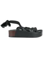 Chloé Lace-up Flatform Sandals - Black
