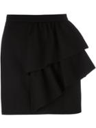 Saint Laurent Asymmetric Ruffled Skirt - Black