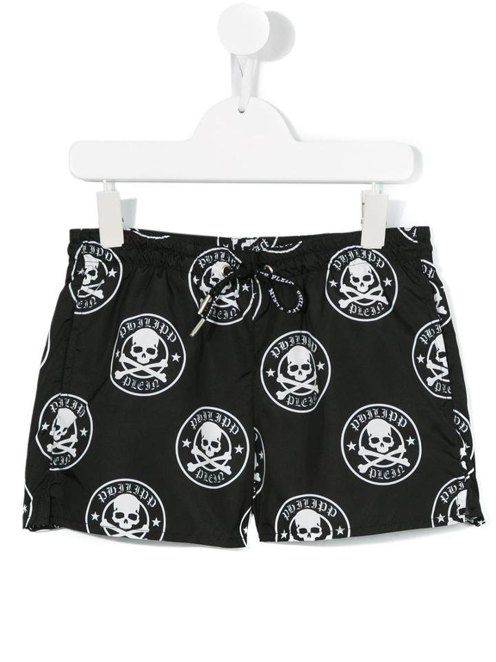 Philipp Plein Kids Skull Print Swim Shorts, Boy's, Size: 8 Yrs, Black