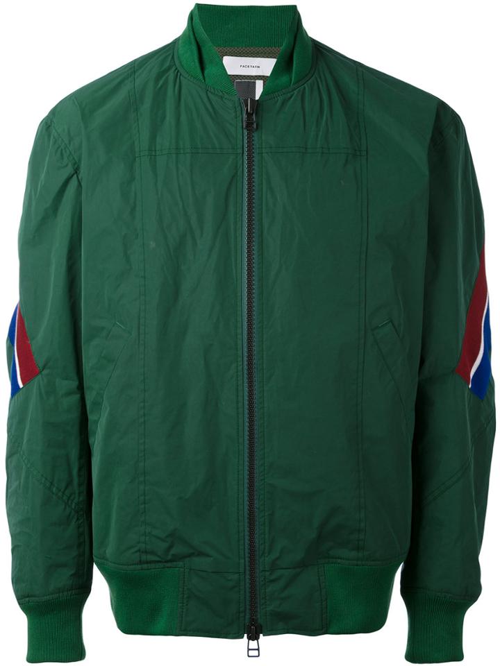 Facetasm Stripe Detail Bomber - Green