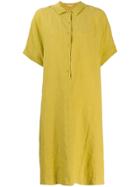 Apuntob Oversized Henley Dress - Yellow
