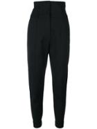 Pinko High Rise Cropped Trousers - Black