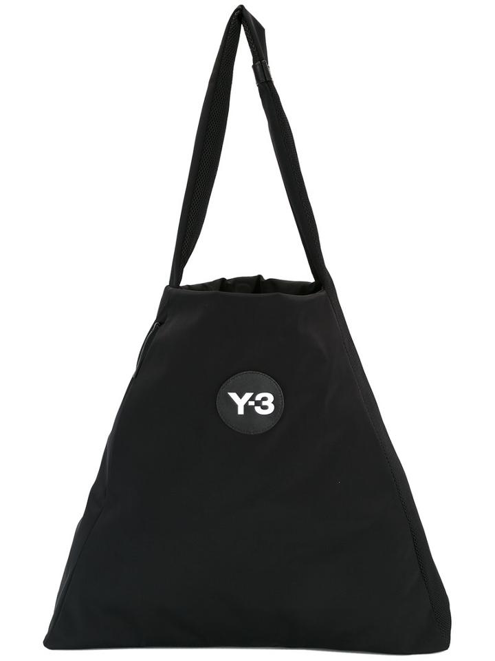 Y-3 Logo Patch Shoulder Bag, Women's, Black, Polyurethane/polyester
