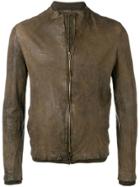 Salvatore Santoro Worn Effect Leather Jacket - Brown