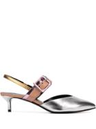 Pierre Hardy Metallic Colour Block Pumps - Silver