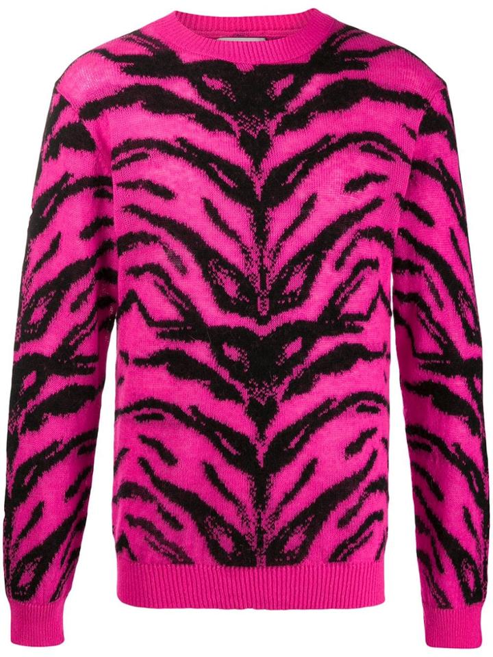 Laneus Animal Pattern Knit Sweater - Pink