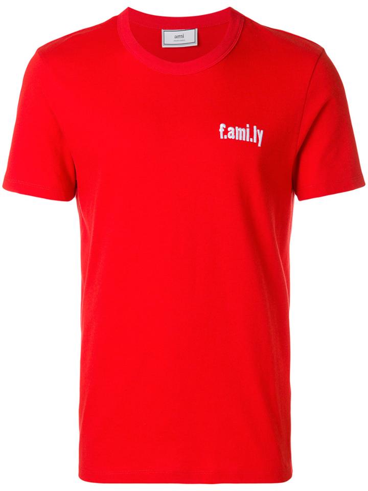 Ami Alexandre Mattiussi Crewneck T-shirt With White Family Embroidery
