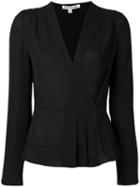 Elizabeth And James 'layla' Wrap Blouse, Women's, Size: Medium, Black, Polyester