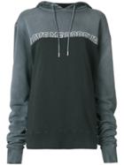 Saint Laurent Love Me Forever Slogan Print Hoodie - Grey