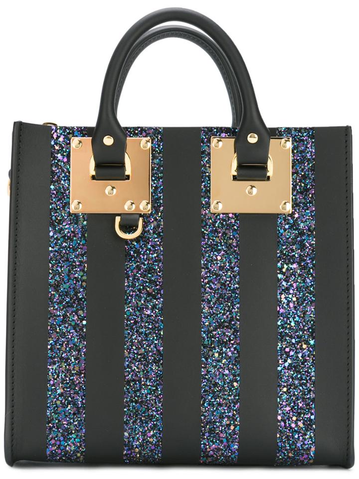 Sophie Hulme Glitter Square Albion Tote - Black
