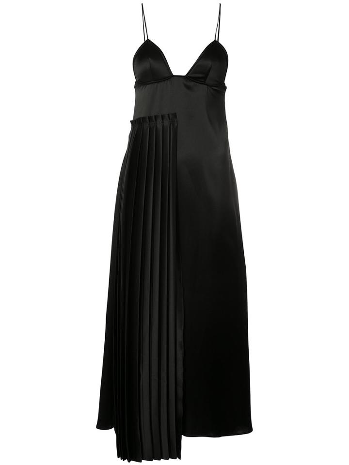 Off-white - Pleated Dress - Women - Polyester/triacetate - S, Black, Polyester/triacetate