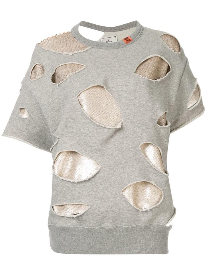 Maison Mihara Yasuhiro Sequin Layer Distressed Sweatshirt - Grey