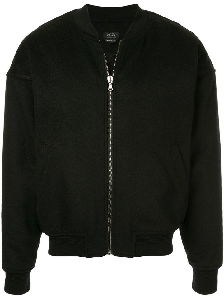 Selfmade By Gianfranco Villegas Embroidered Back Bomber Jacket - Black