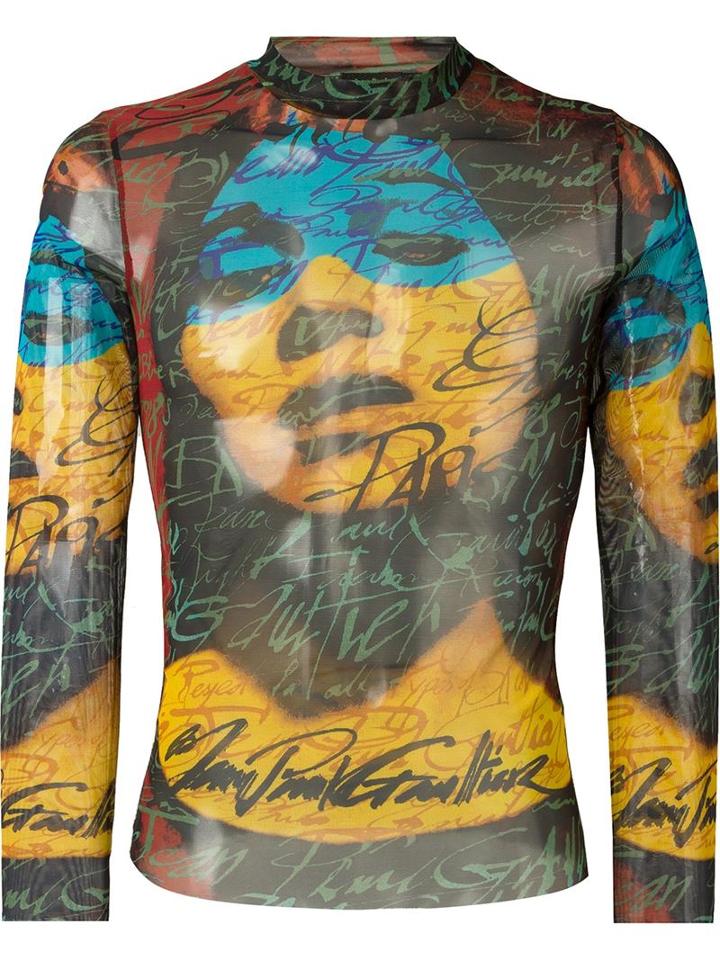 Jean Paul Gaultier Vintage Printed Sheer Sweater