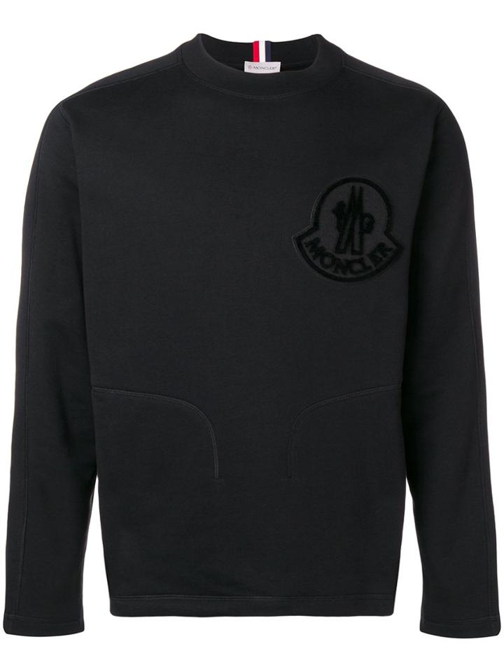 Moncler Flocked Logo Sweatshirt - Black