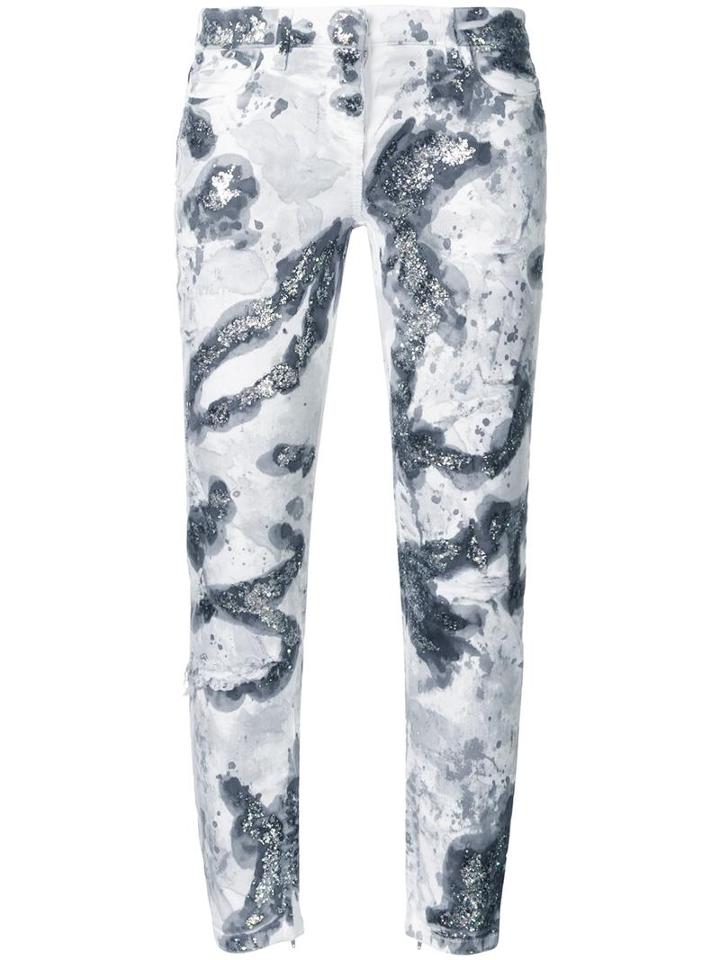 Faith Connexion Glitter Embellished Skinny Jeans, Women's, Size: 26, White, Cotton/elastodiene