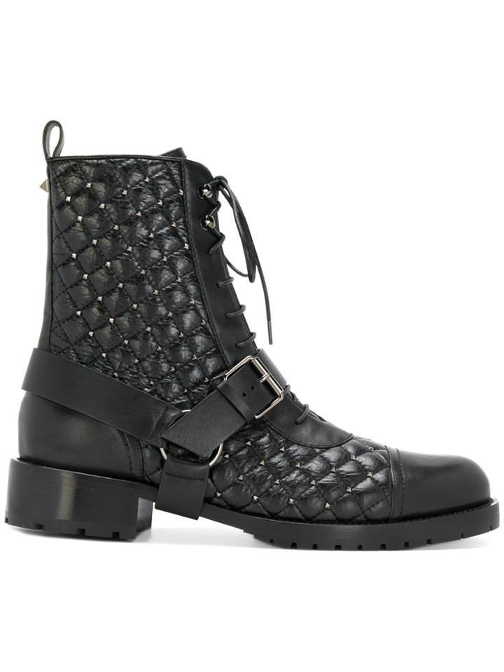 Valentino Valentino Garavani Rockstud Combat Boots - Black