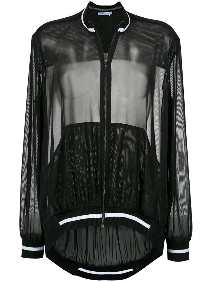 Mara Mac Sheer Bomber Jacket - Black