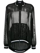 Mara Mac Sheer Bomber Jacket - Black