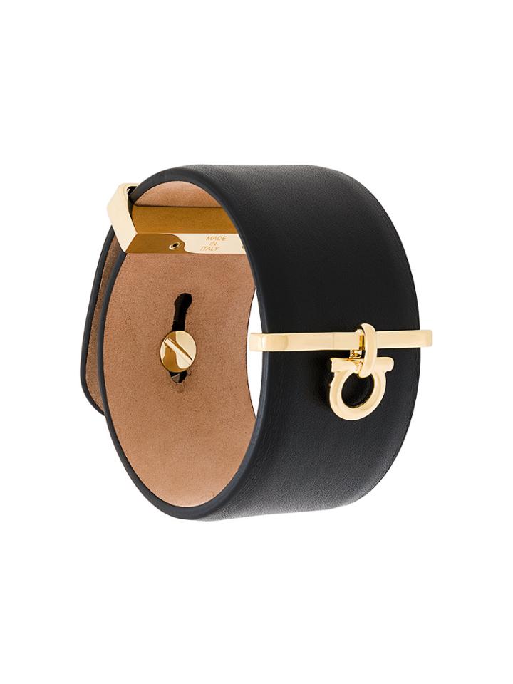 Salvatore Ferragamo Gancio Charm Cuff Bracelet - Brown