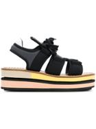 Marni Lace-up Platform Sandals - Black